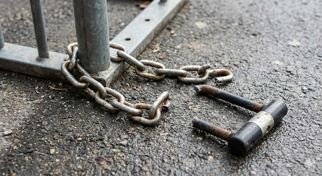 Cadenas de vélo ou trottinette électrique coupé